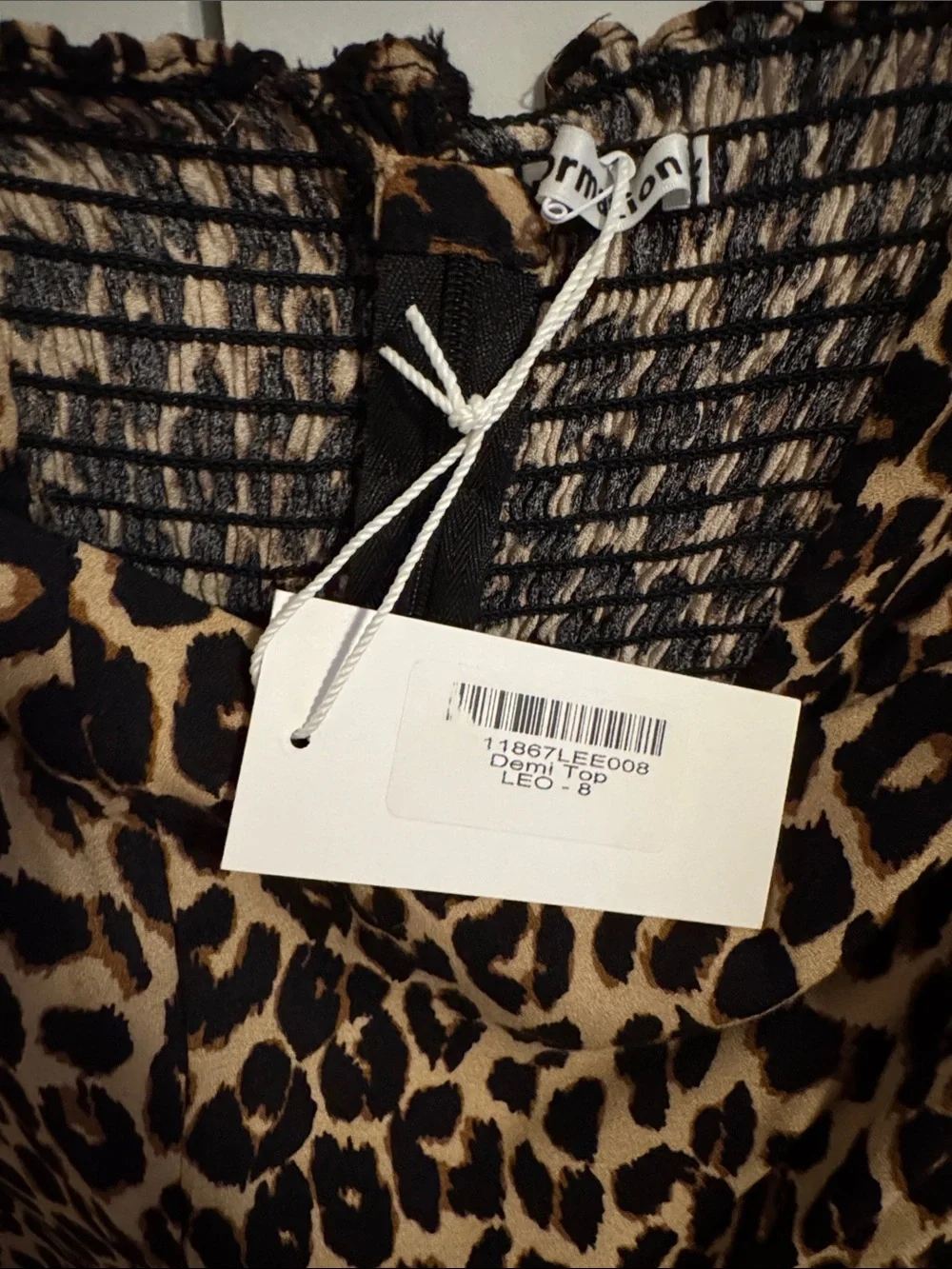 Reformation Leopard Print Square Neck Puff Sleeve Top - Brown/Black